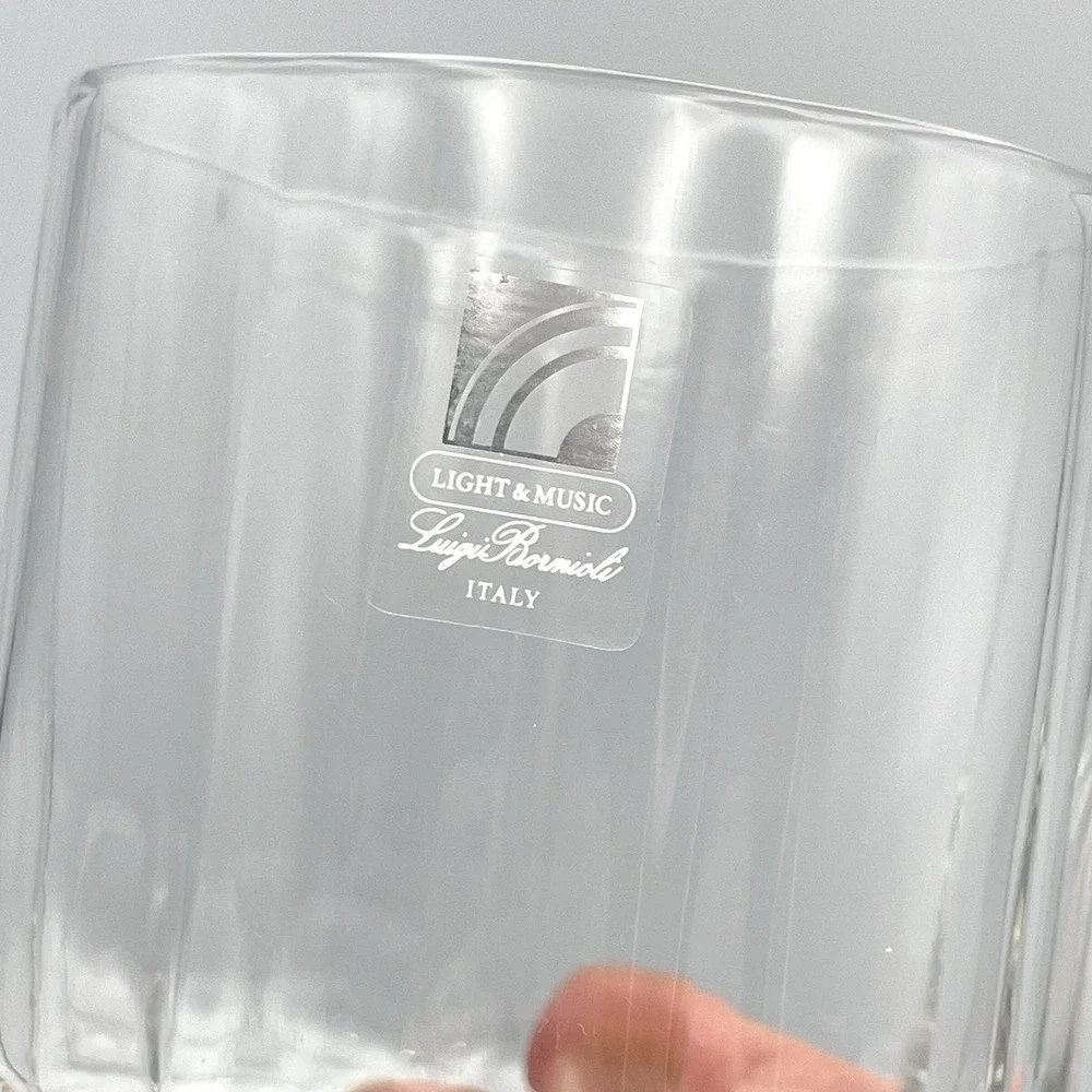 Luigi Bormioli Light & Music Italy‎ Whiskey Glasses Set of 4 Oval Base Tumblers